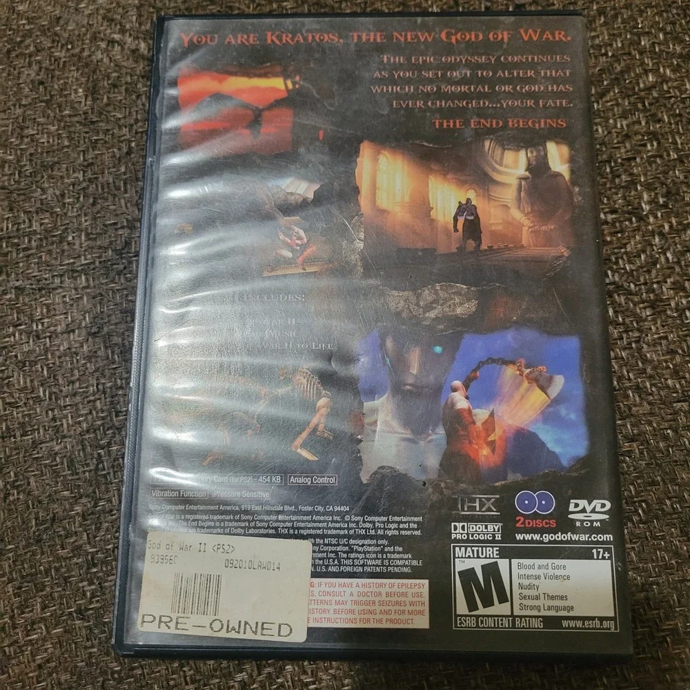 God of War II Two Disc Set PS2 PlayStation 2